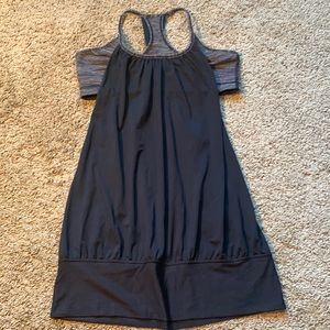 LULULEMON Womens No Limits Tank Black tank Black/white Heathered Bra size: 8